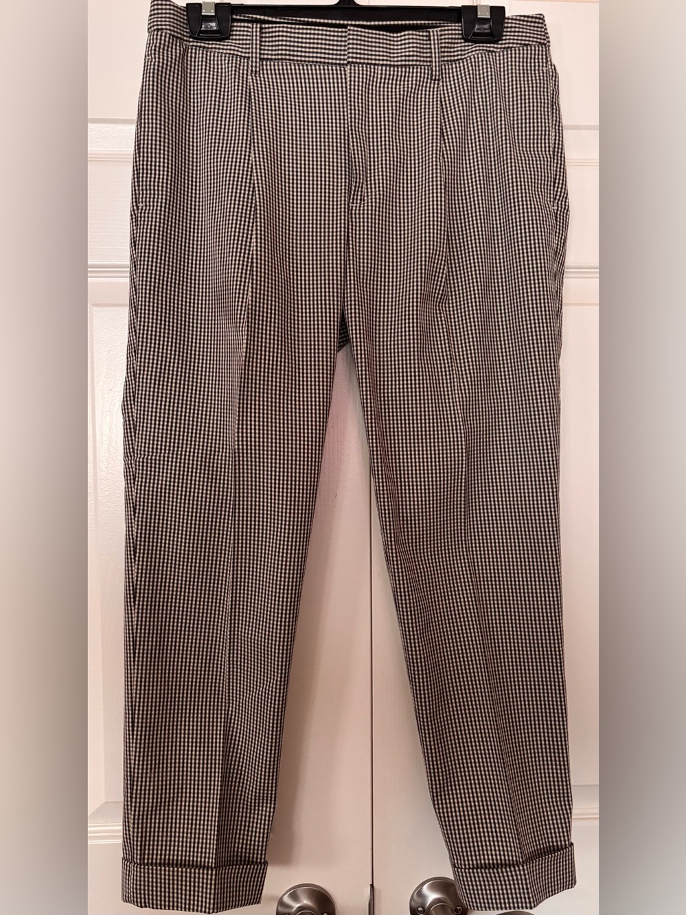 Uniqlo Black and White Gingham Dress Pants